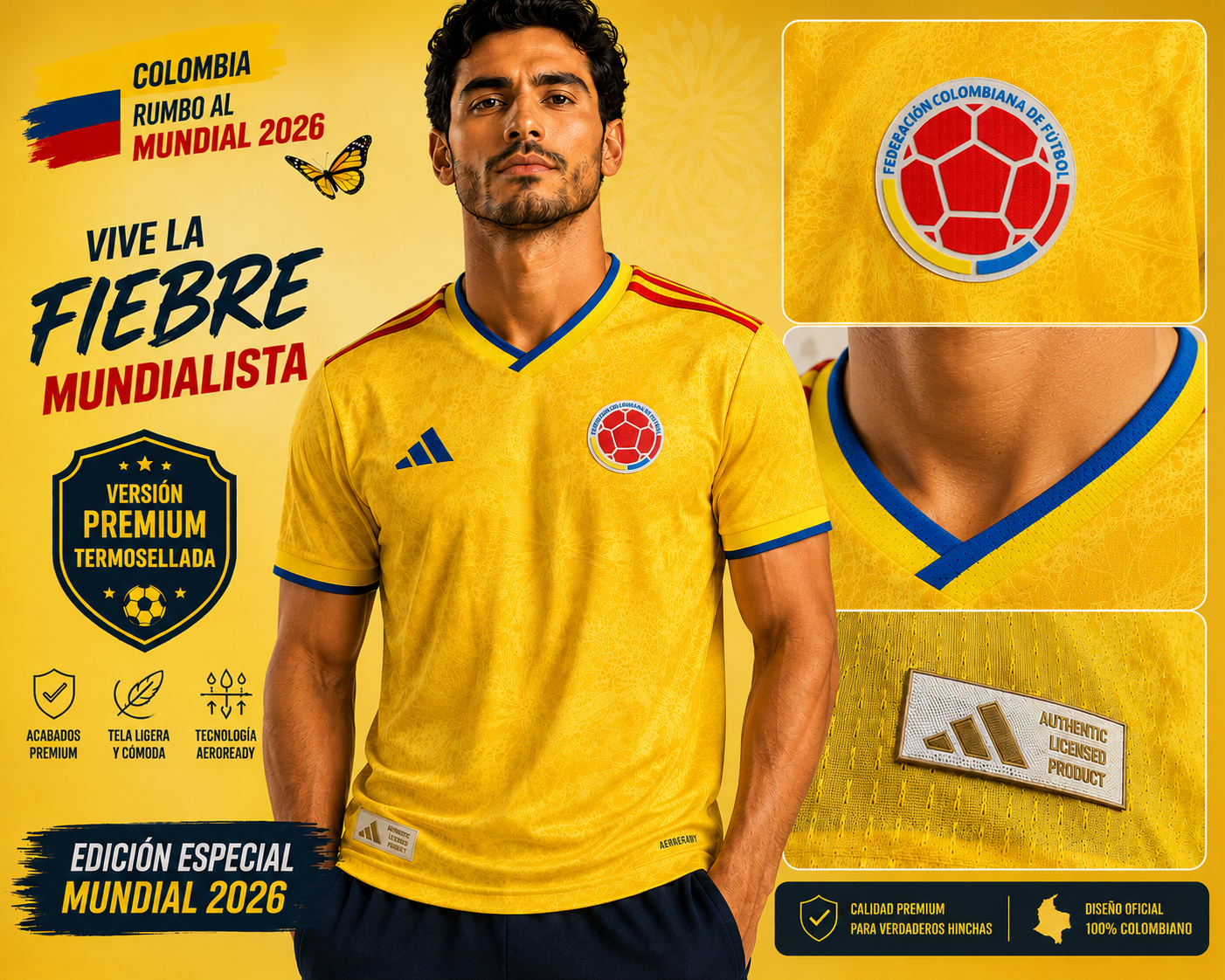 CAMISETA IMPORTADA VERSIÓN JUGADOR MUNDIAL 2026